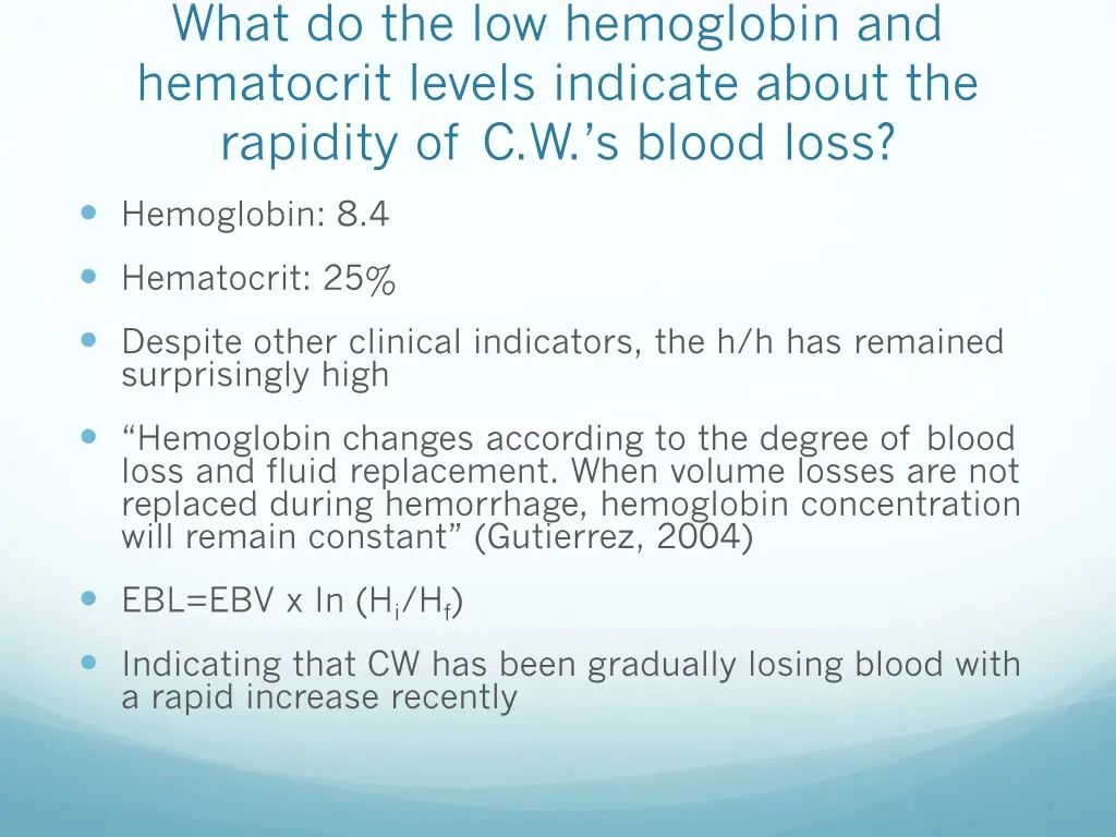 what do the low hemoglobin and hematocrit levels