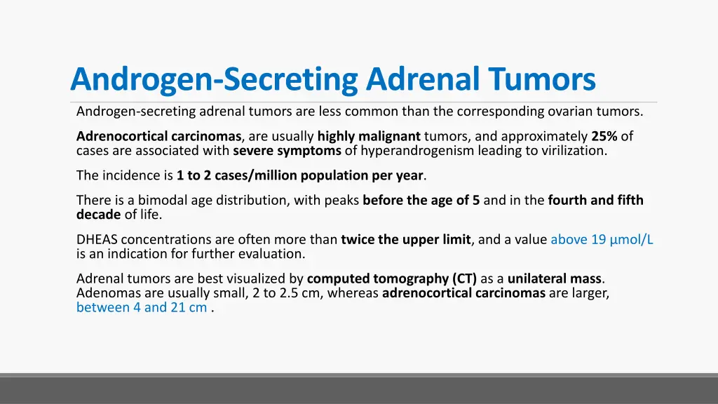 androgen secreting adrenal tumors androgen