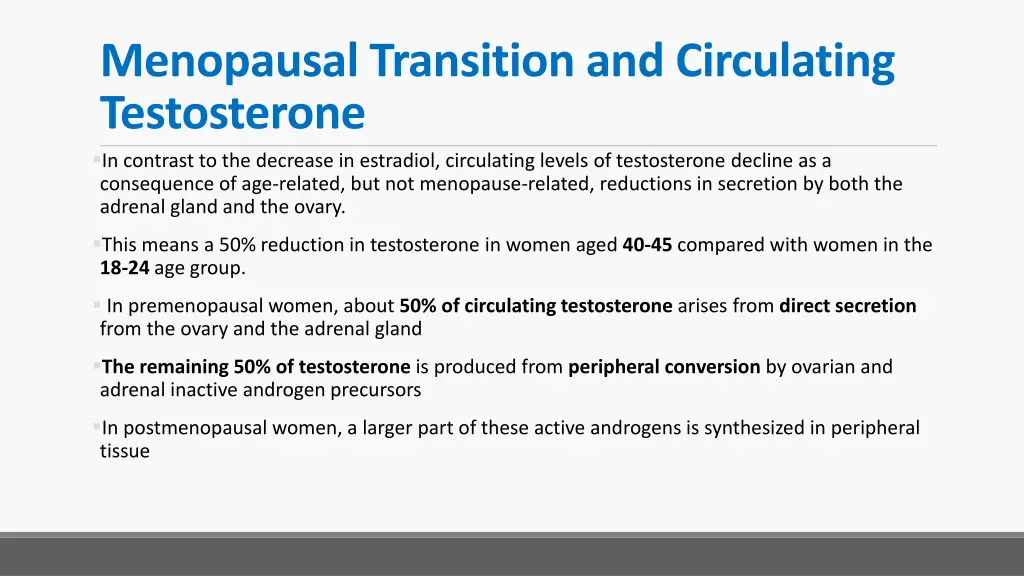 menopausal transition and circulating