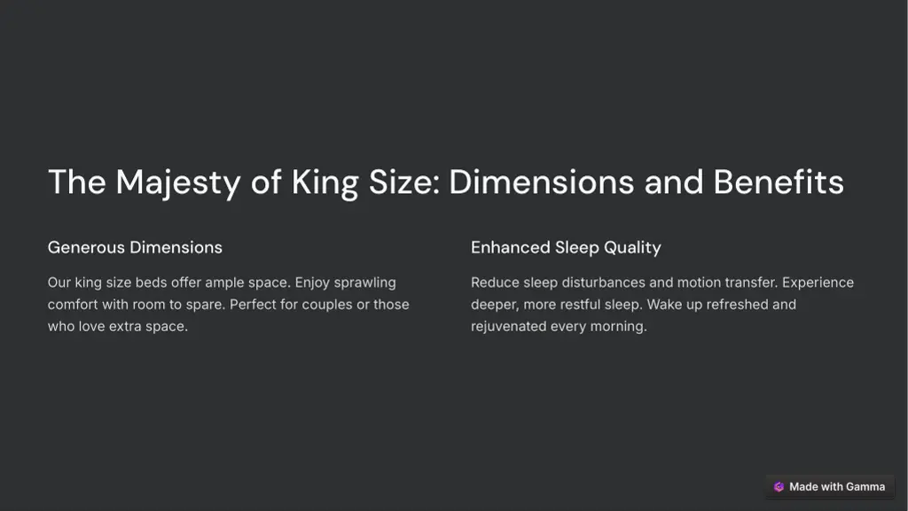 the majesty of king size dimensions and benefits