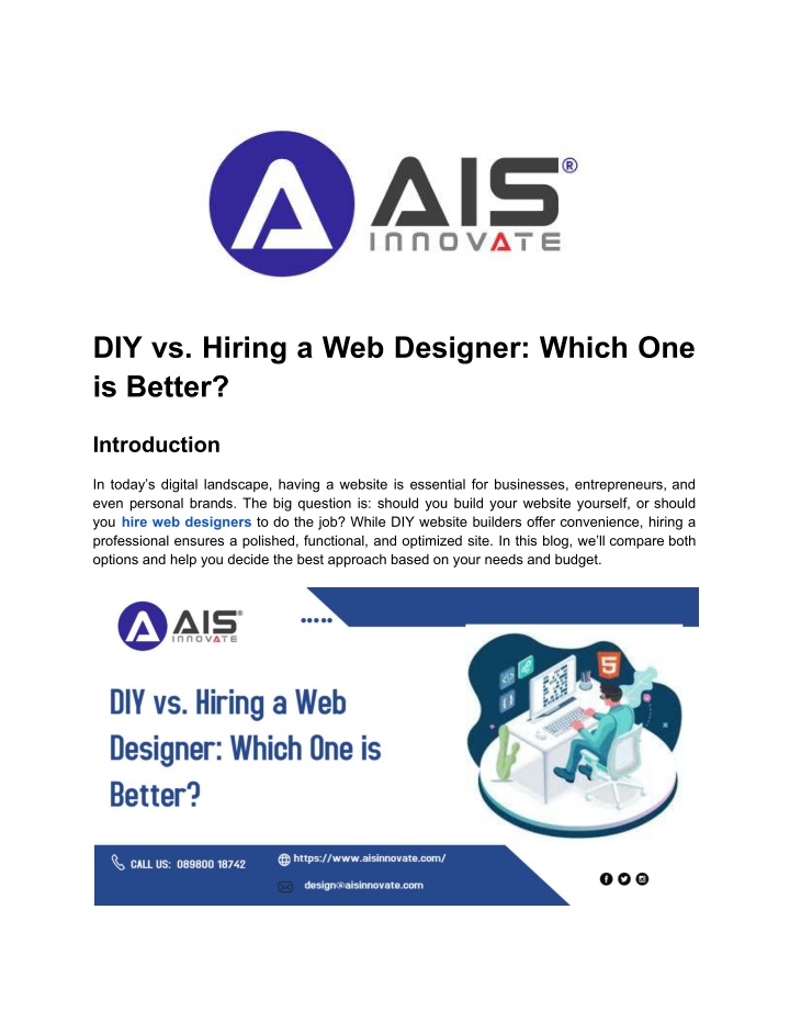 diy vs hiring a web designer which one is better