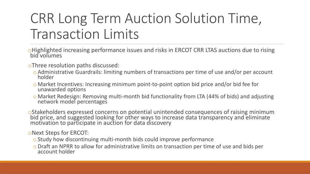 crr long term auction solution time transaction