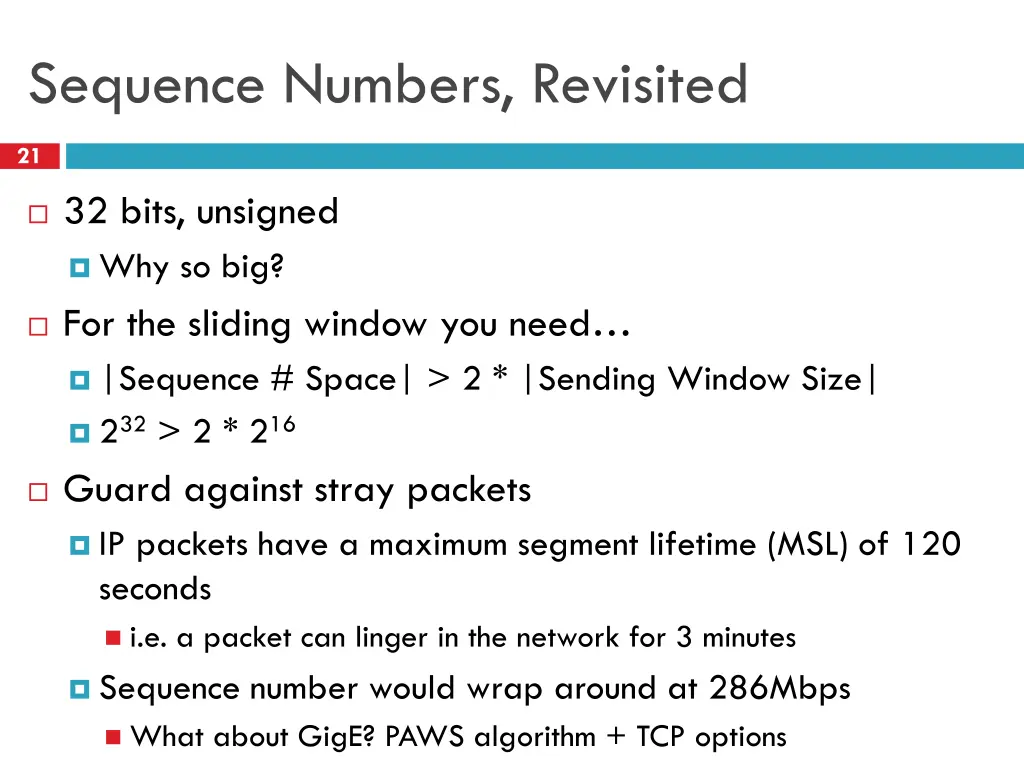 sequence numbers revisited