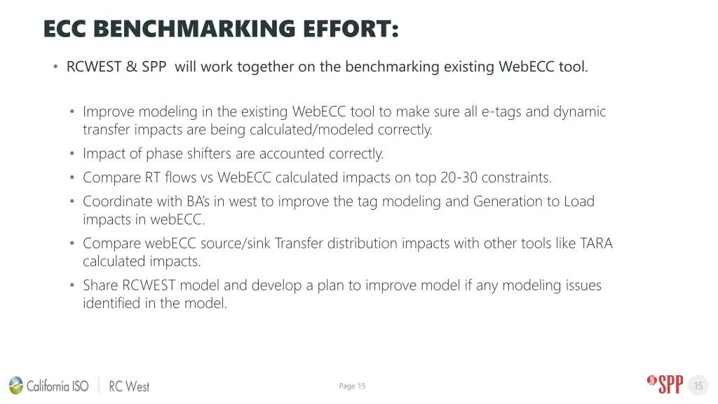 ecc benchmarking effort