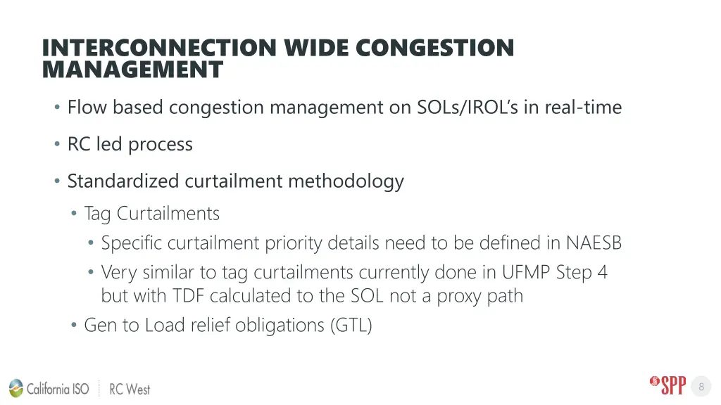 interconnection wide congestion management flow