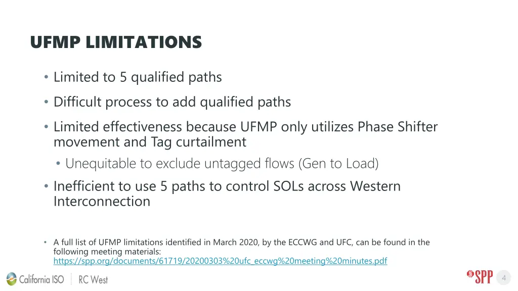 ufmp limitations
