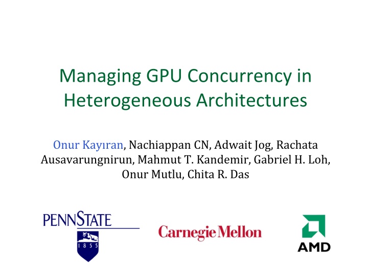 managing gpu concurrency in heterogeneous