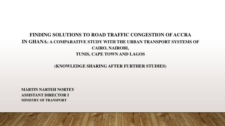 finding solutions to road traffic congestion