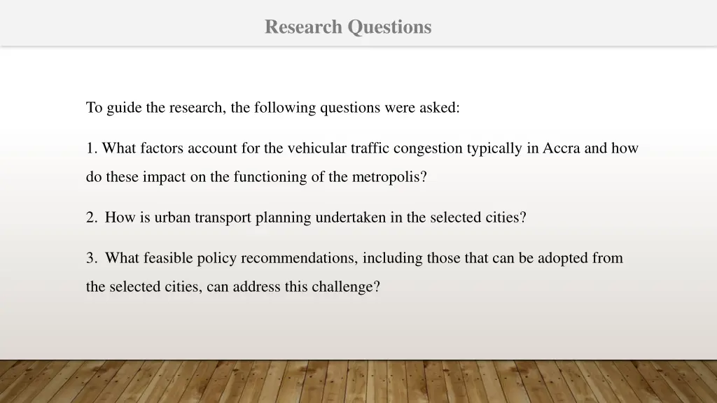 research questions