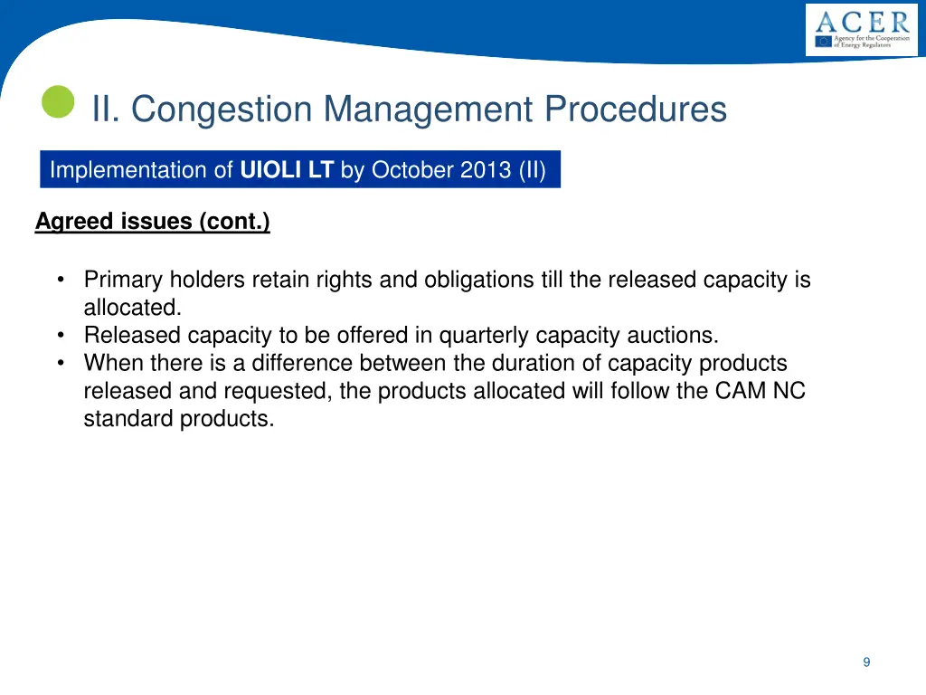 ii congestion management procedures 6