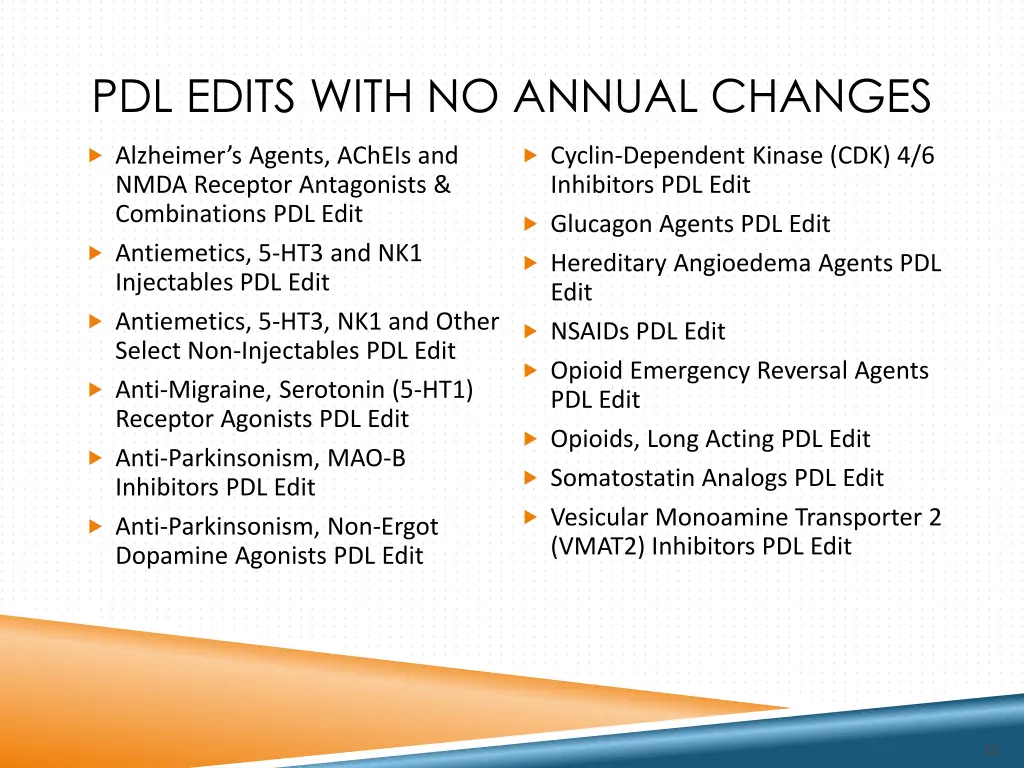 pdl edits with no annual changes