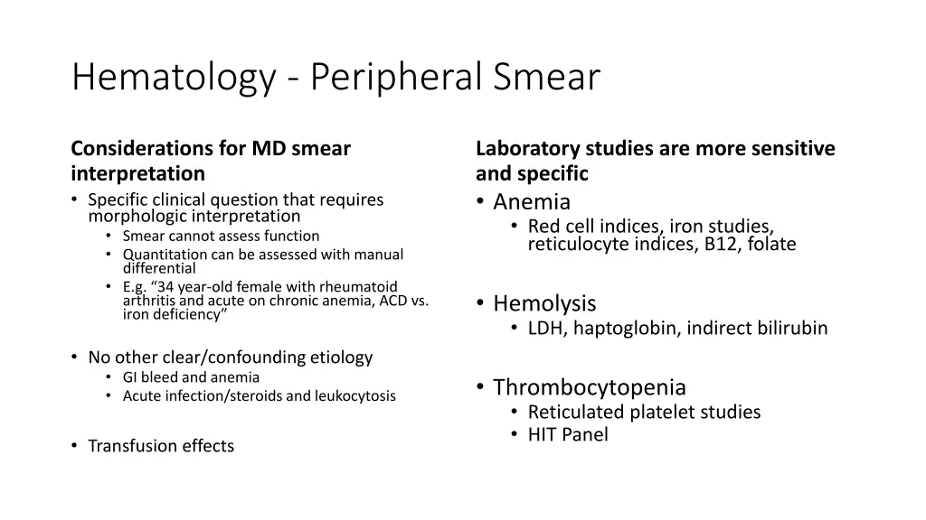 hematology peripheral smear