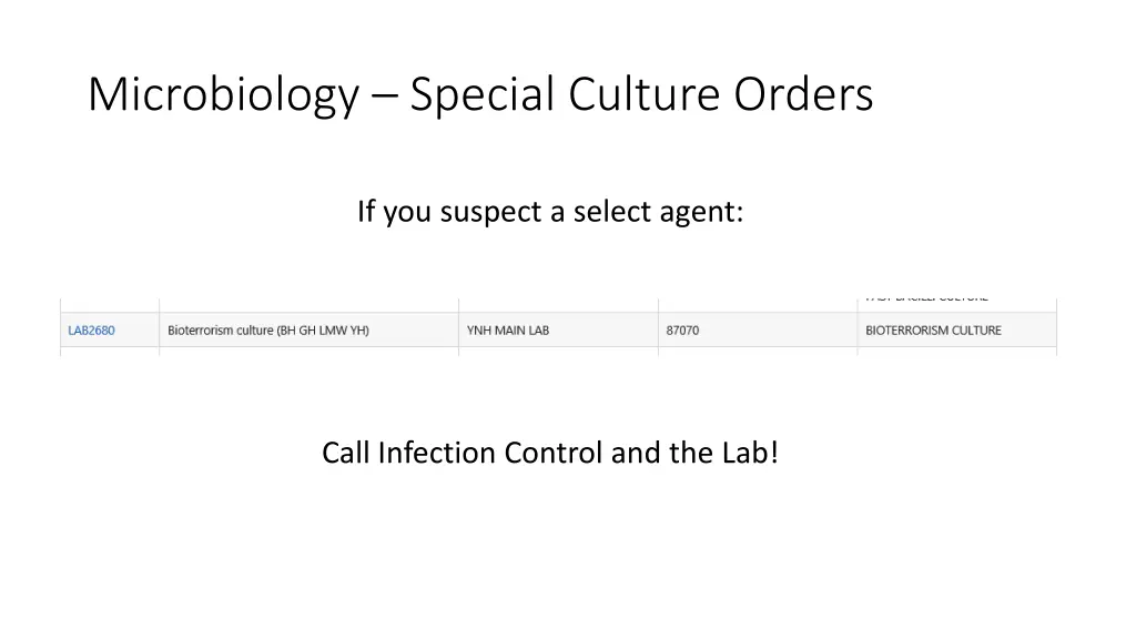 microbiology special culture orders 1