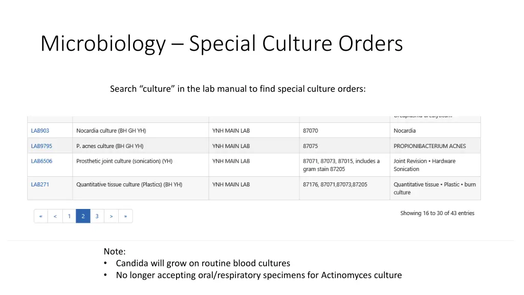 microbiology special culture orders
