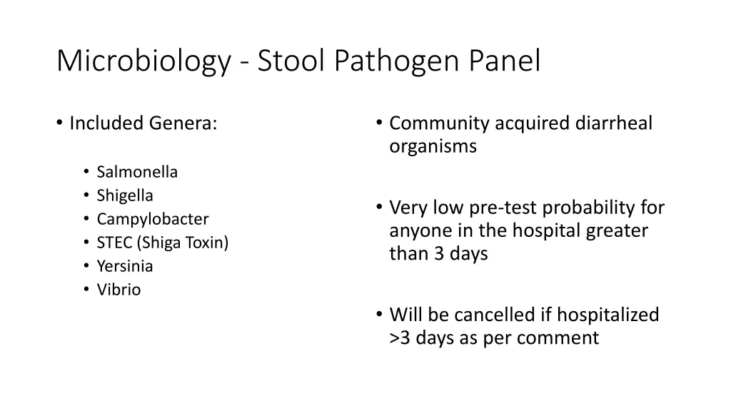 microbiology stool pathogen panel
