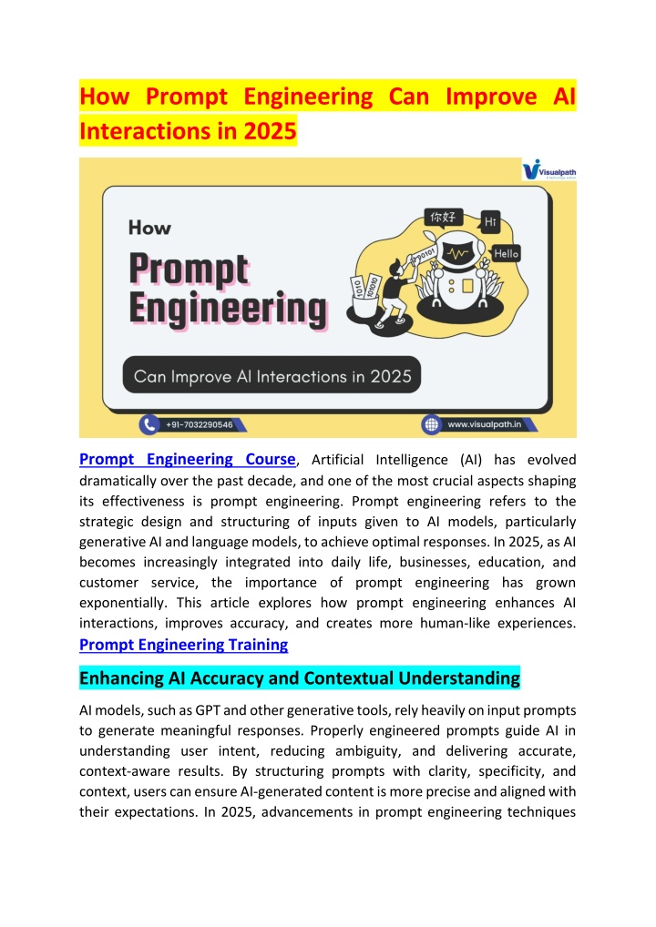 how prompt engineering can improve