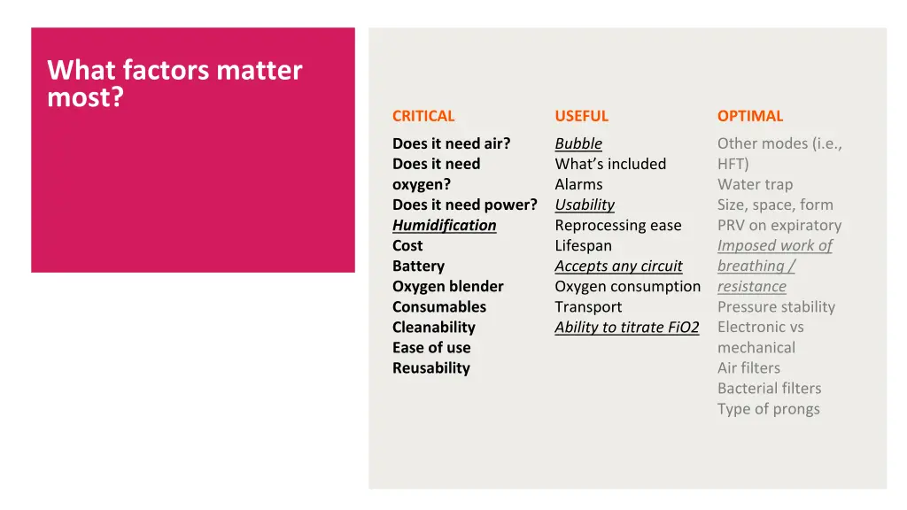 what factors matter most