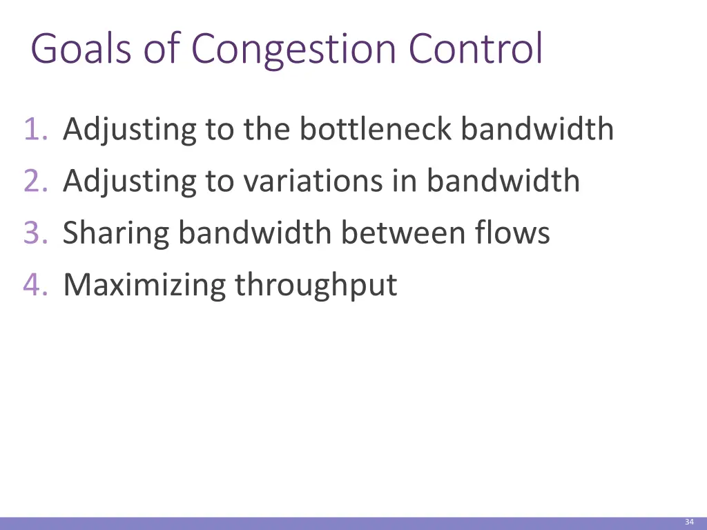 goals of congestion control