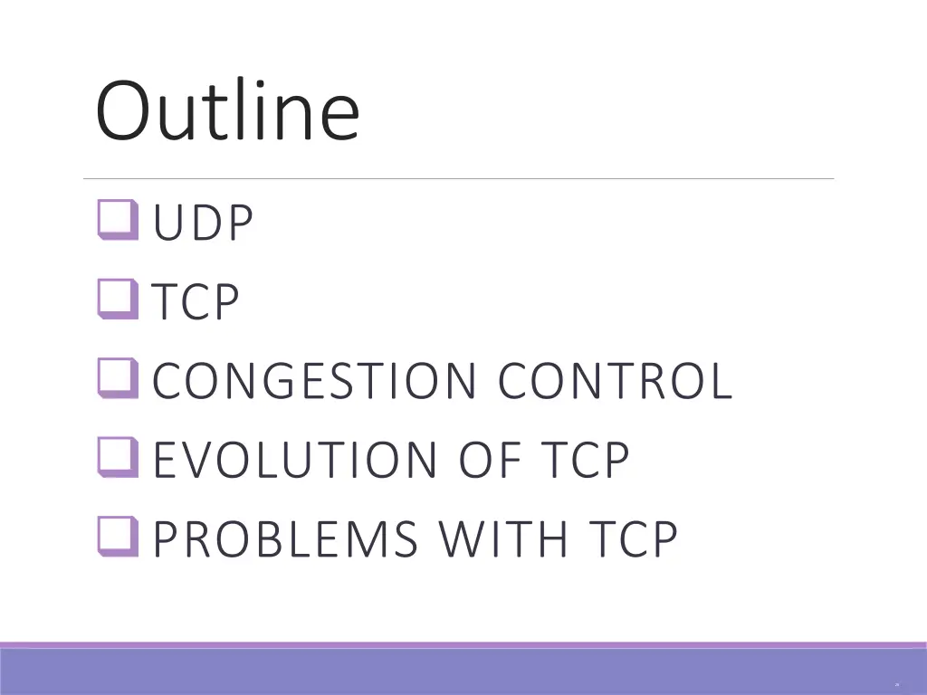 outline udp tcp congestion control evolution 2