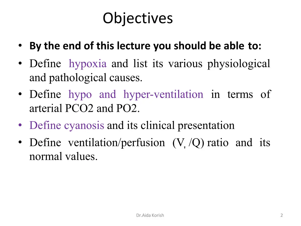 objectives