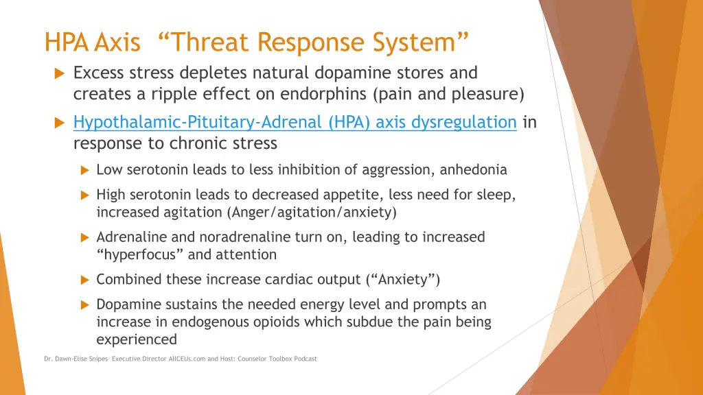hpa axis threat response system excess stress