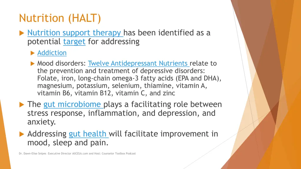 nutrition halt