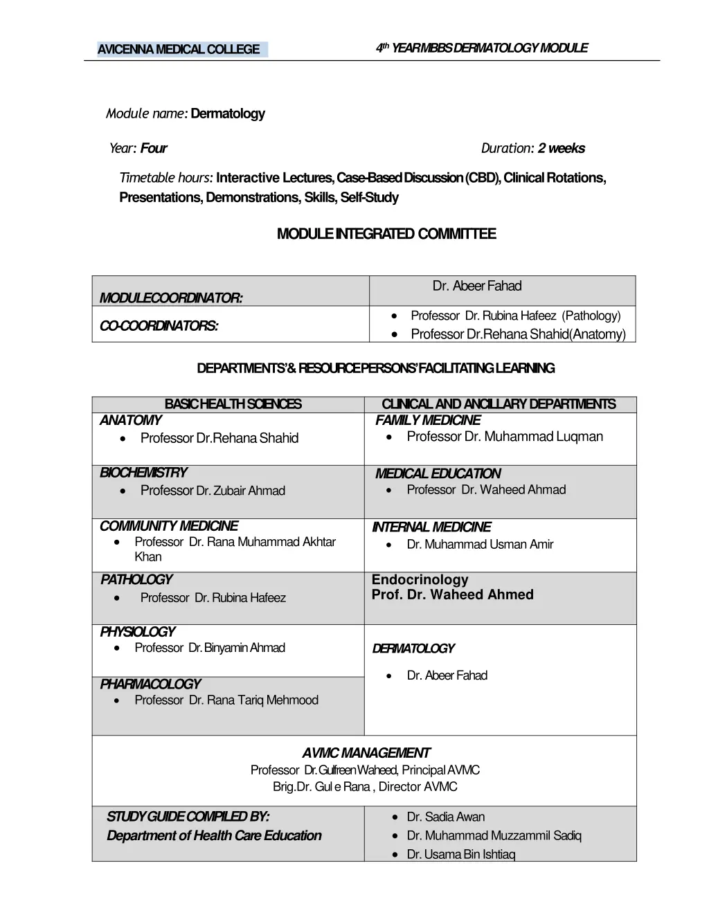 4 th year mbbs dermatology module