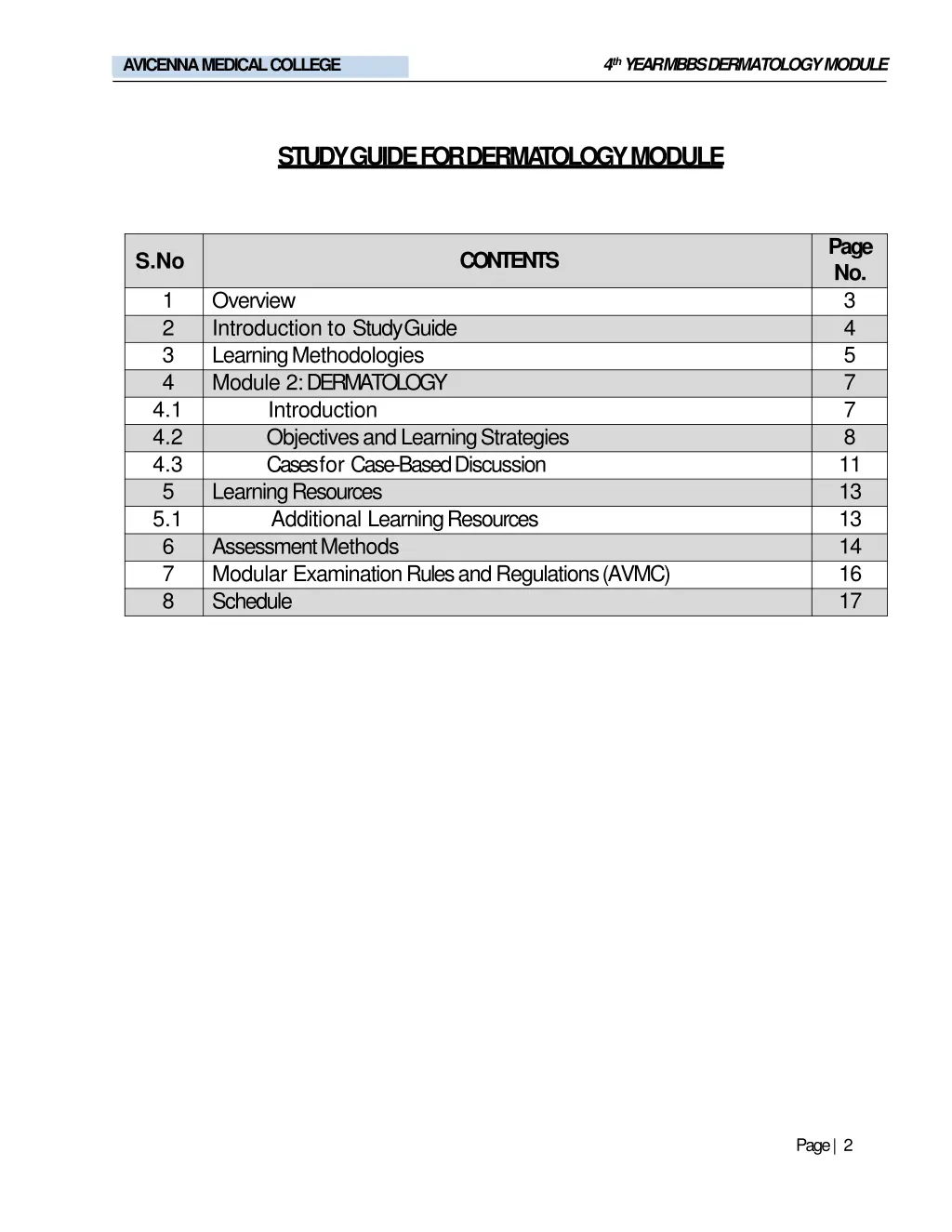 4 th year mbbs dermatologymodule
