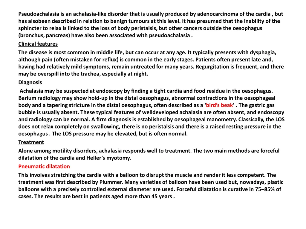 pseudoachalasia is an achalasia like disorder