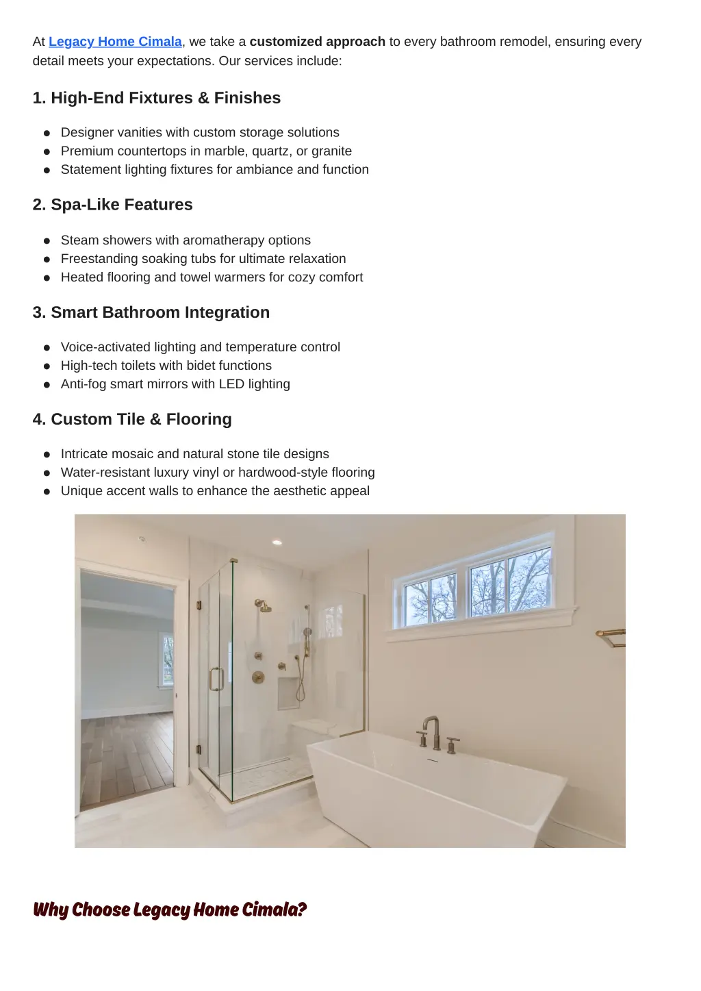 at legacy home cimala we take a customized