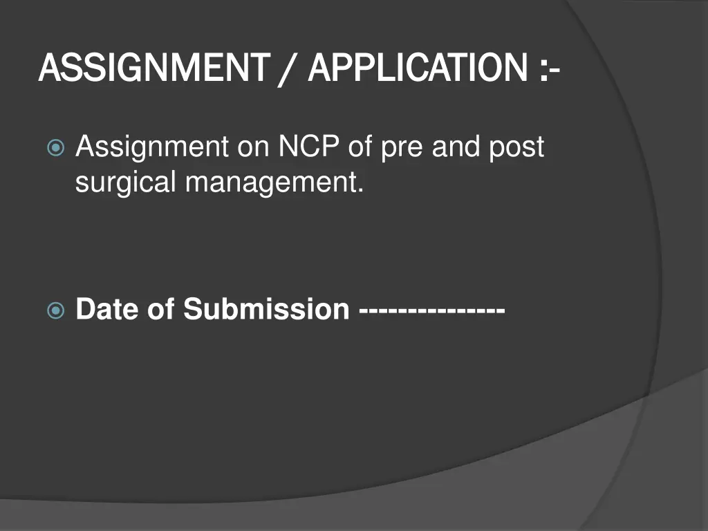 assignment application assignment application