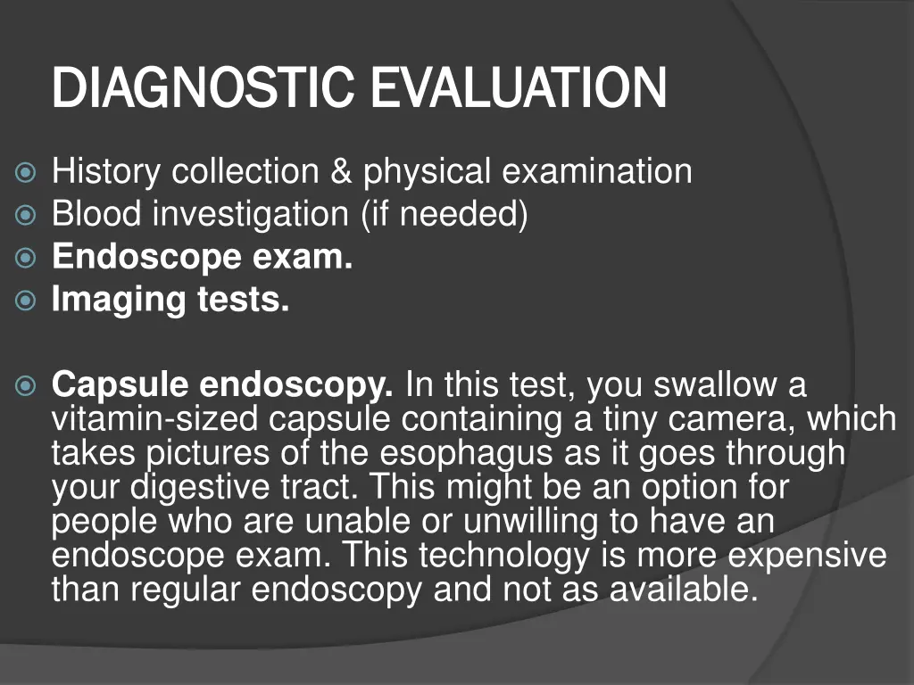 diagnostic evaluation diagnostic evaluation