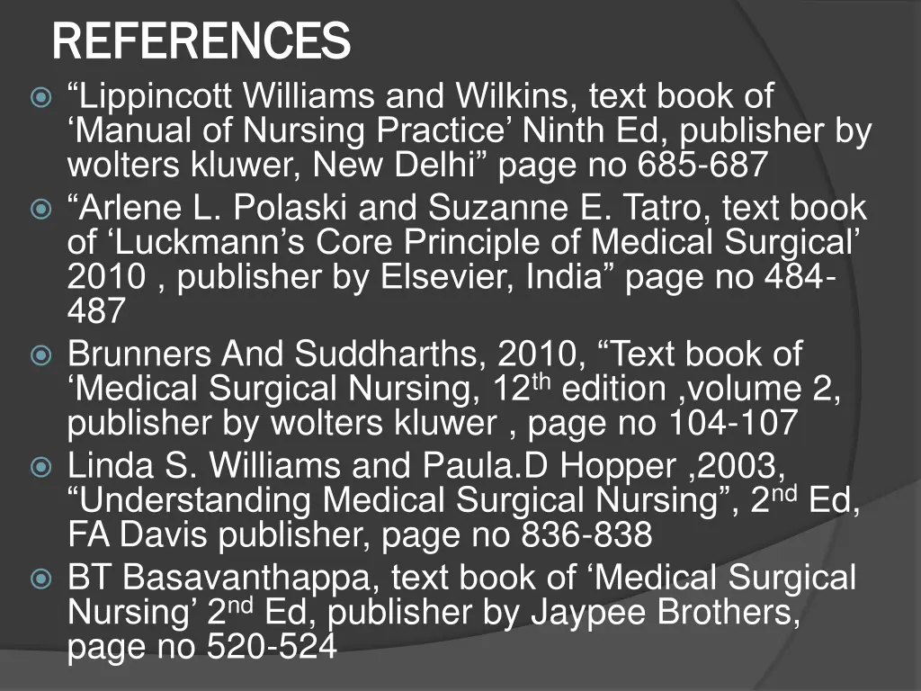 references references lippincott williams