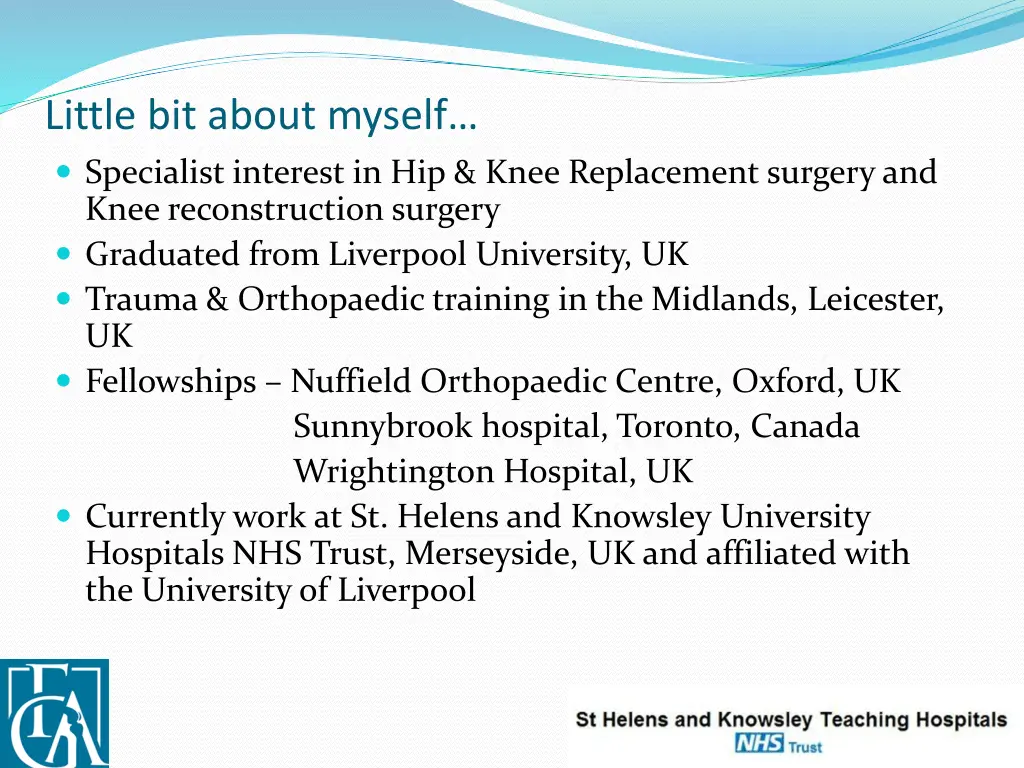 little bit about myself specialist interest