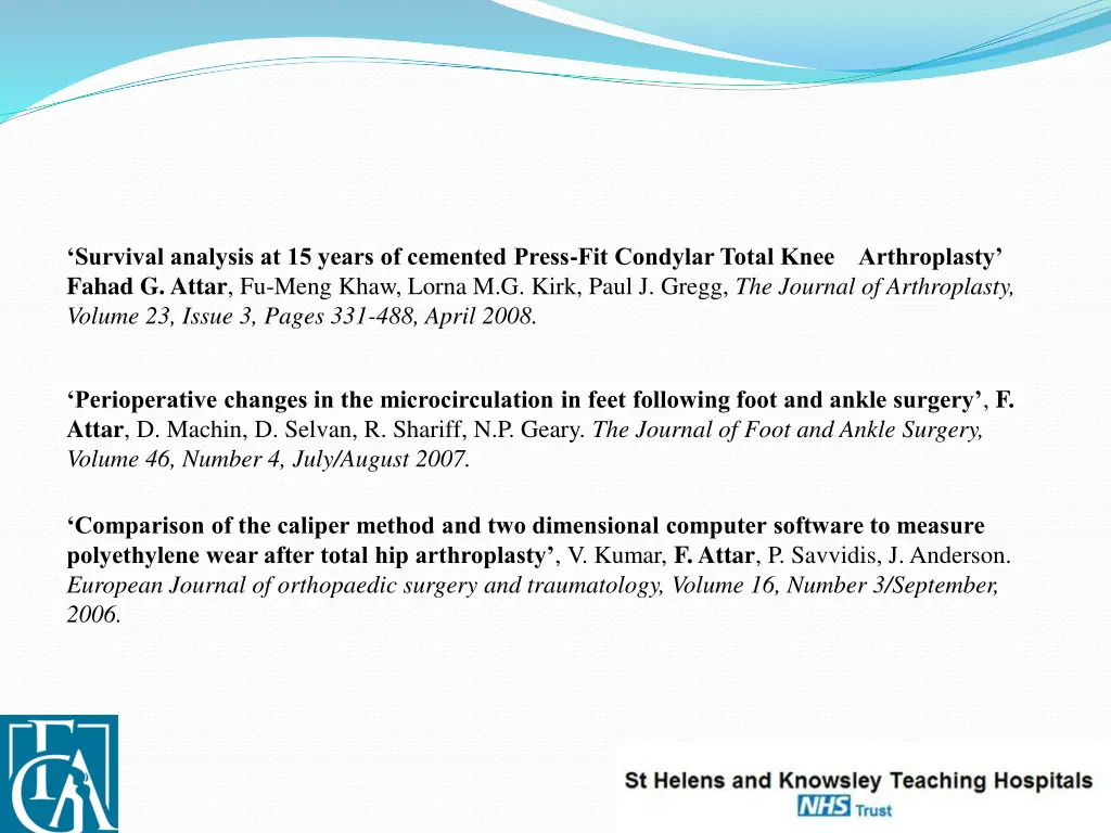 survival analysis at 15 years of cemented press