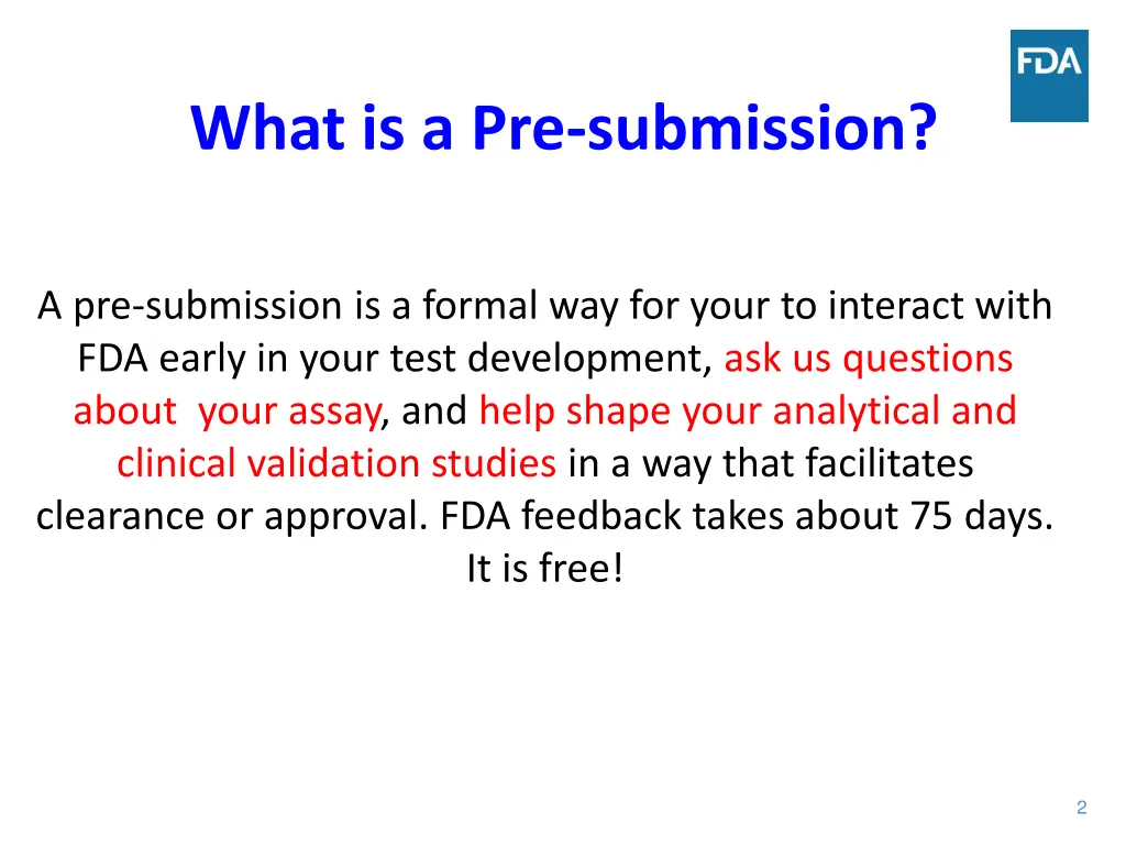 what is a pre submission