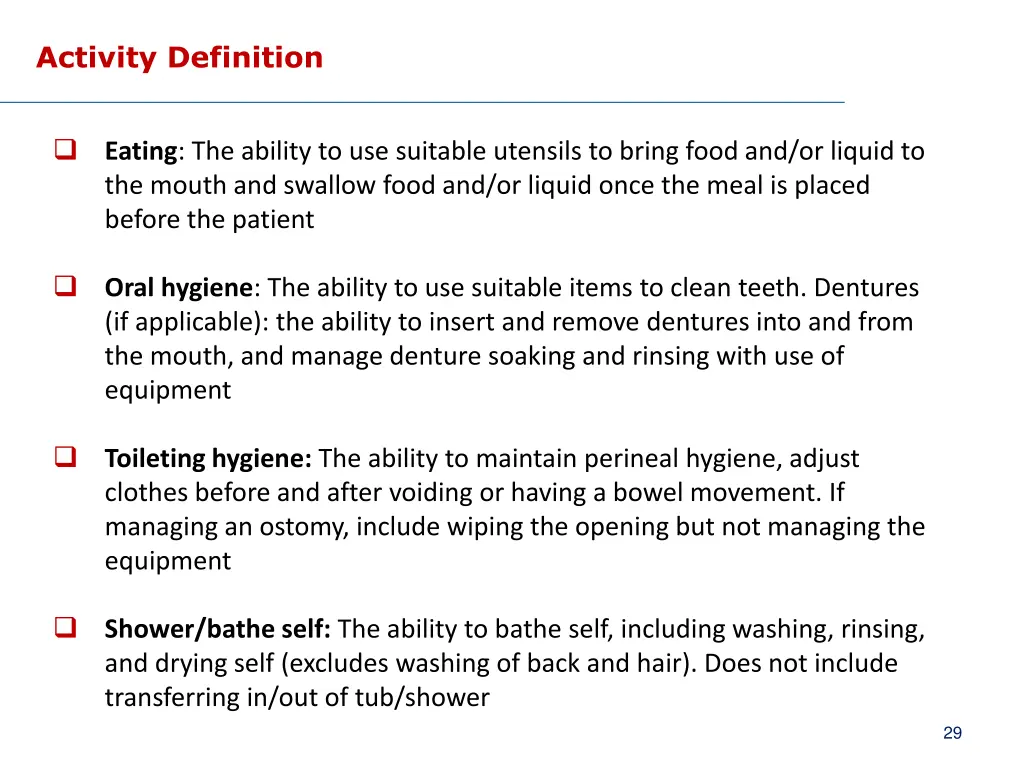 activity definition