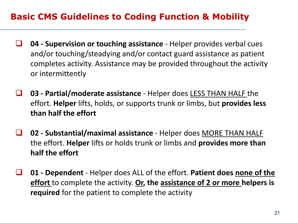 basic cms guidelines to coding function mobility 1
