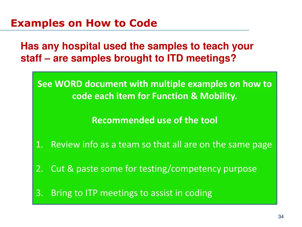 examples on how to code