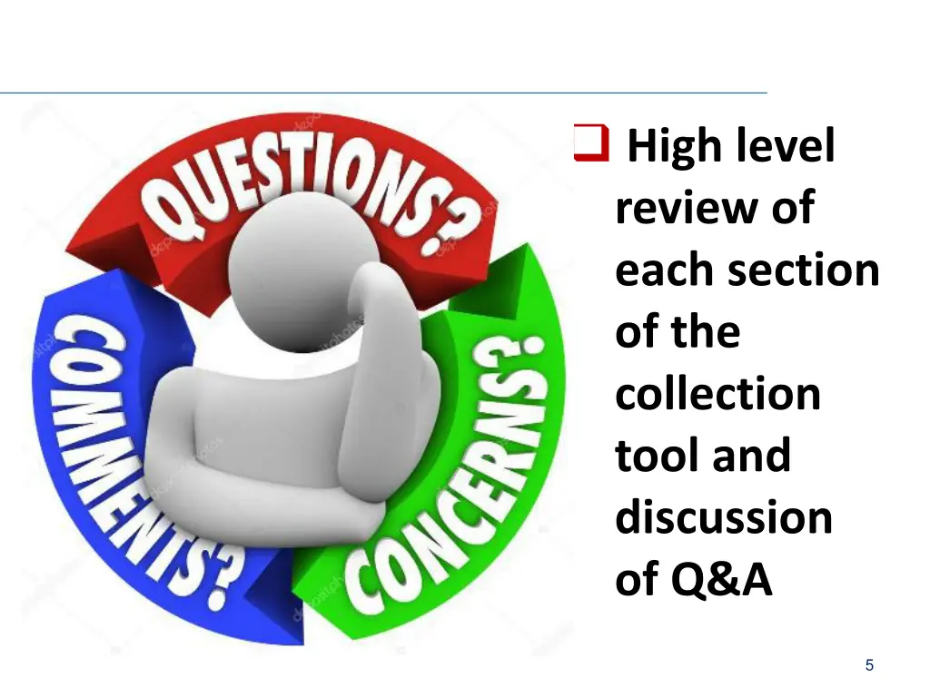 high level review of each section