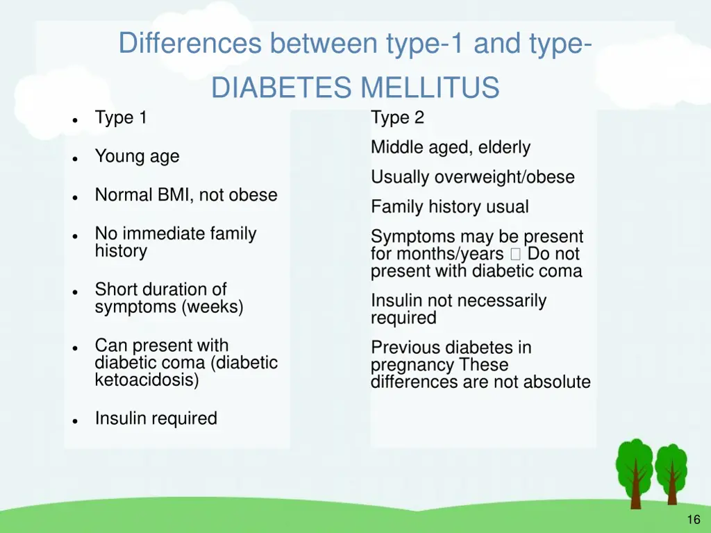 differences between type 1 and type diabetes