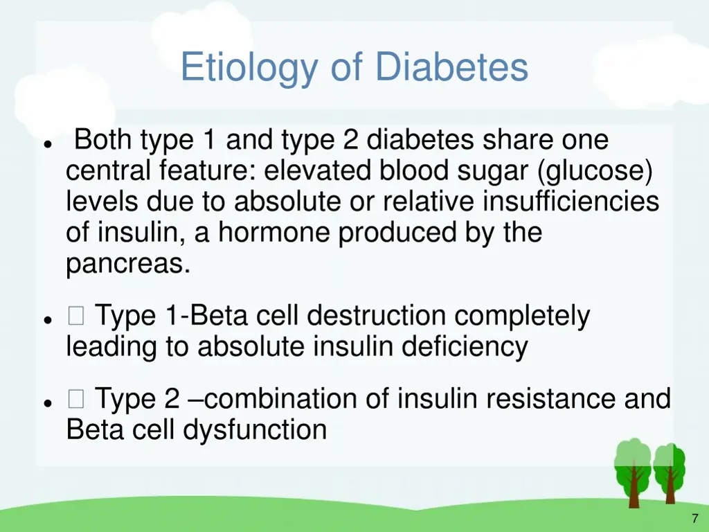 etiology of diabetes