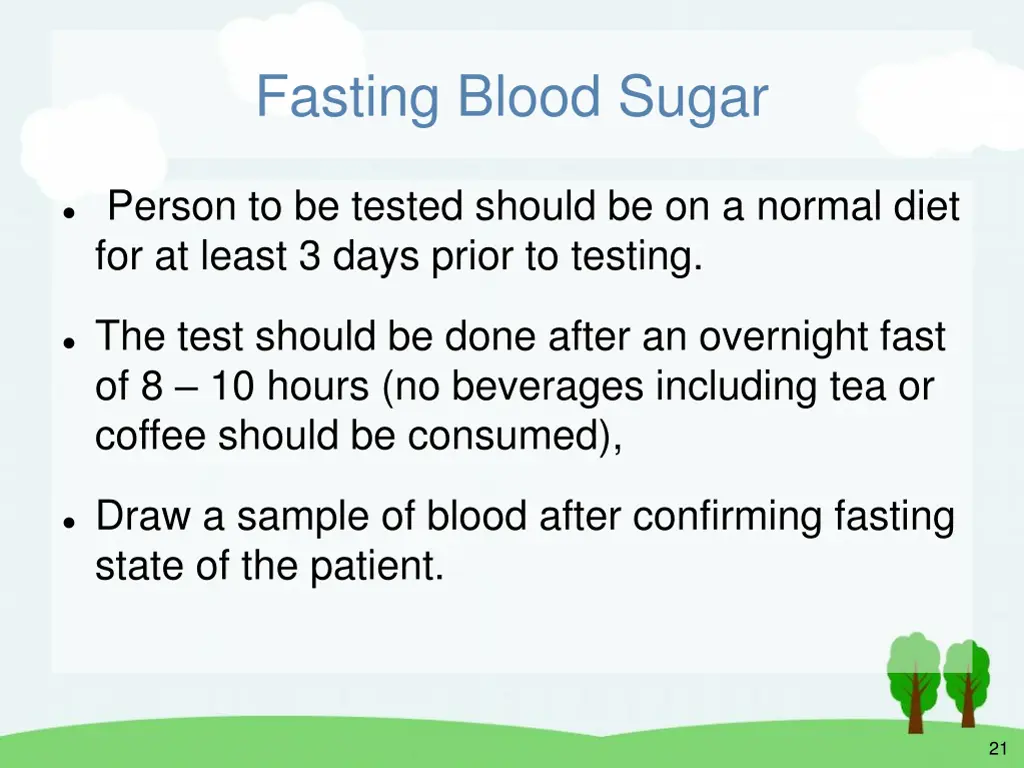 fasting blood sugar