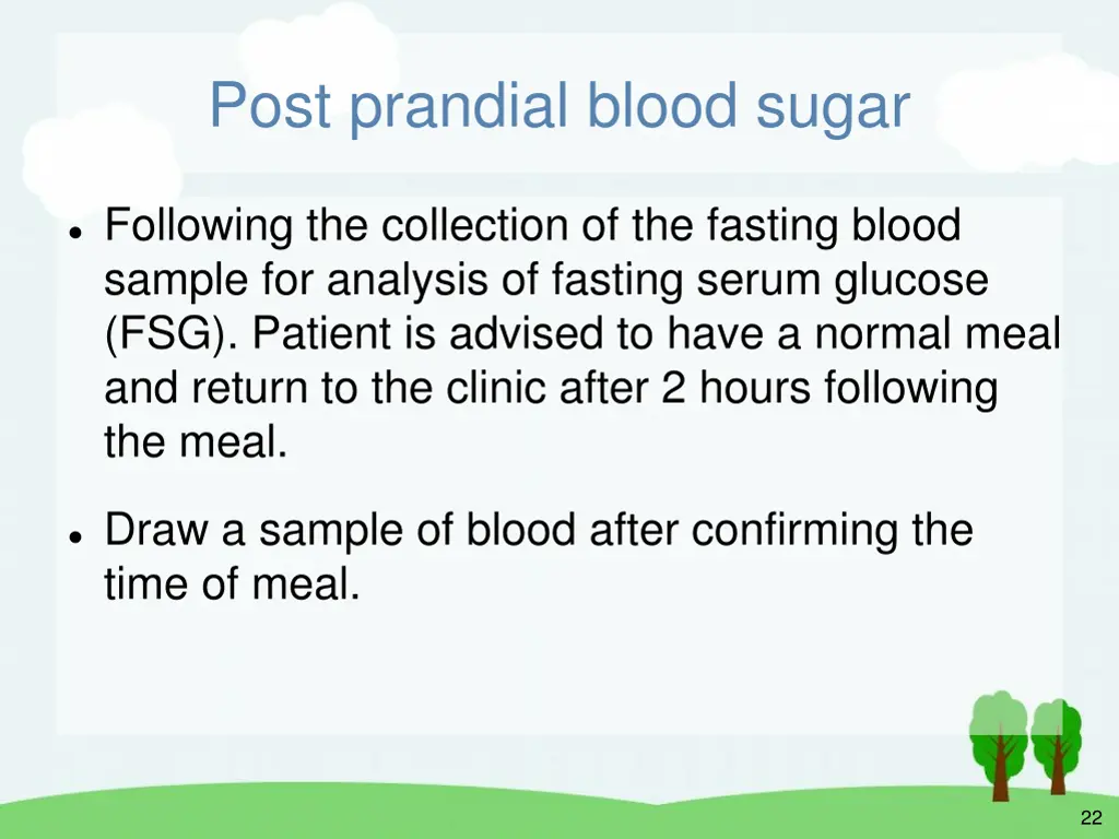 post prandial blood sugar