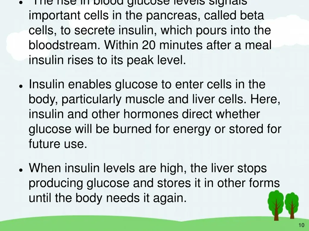 the rise in blood glucose levels signals