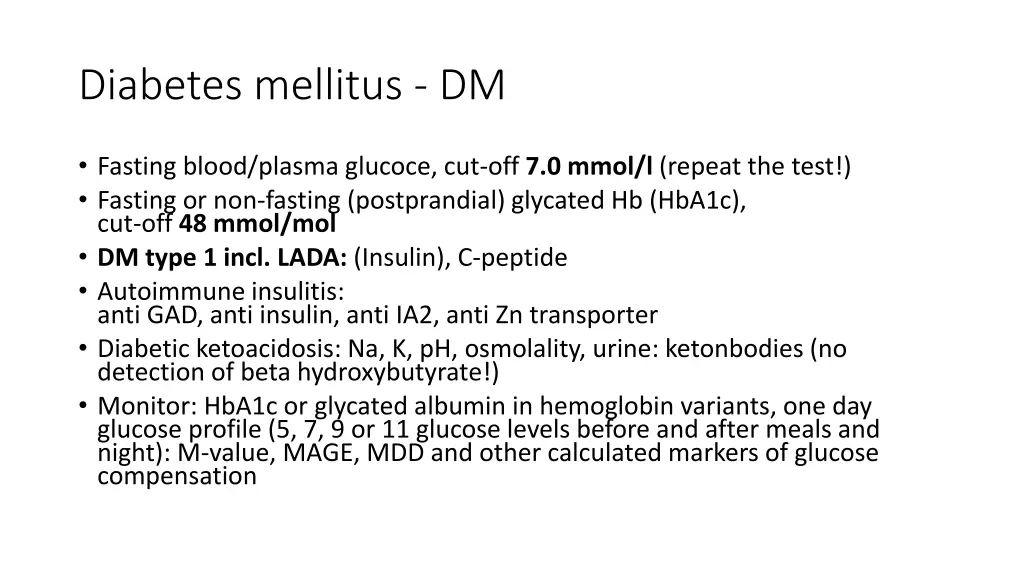 diabetes mellitus dm
