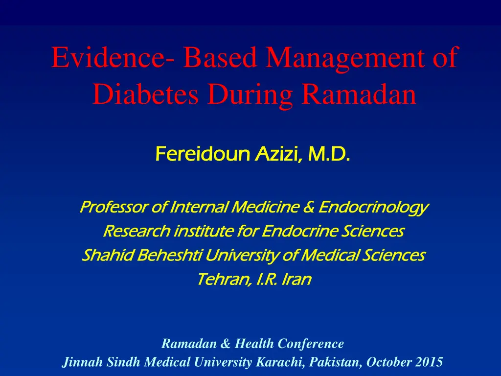 evidence based management of diabetes during