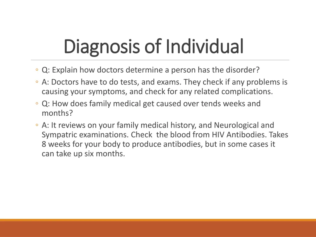 diagnosis of individual diagnosis of individual