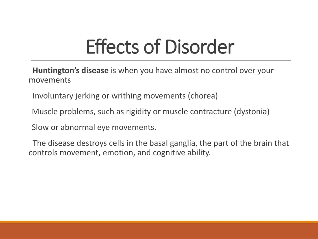 effects of disorder effects of disorder