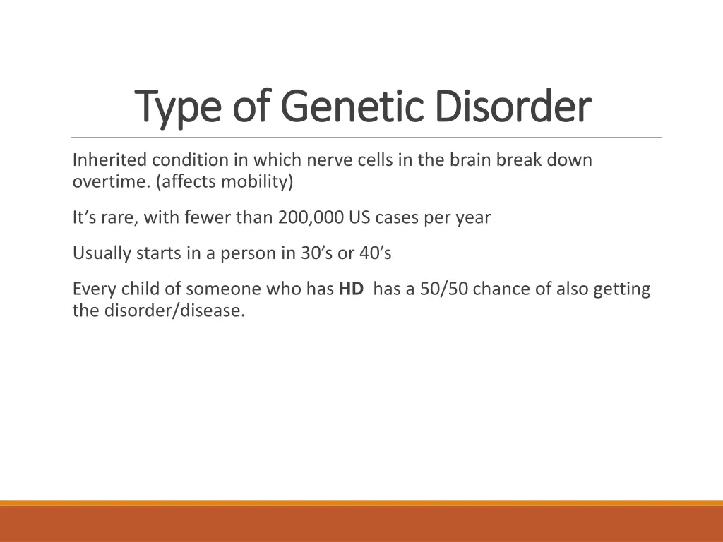 type of genetic disorder type of genetic disorder